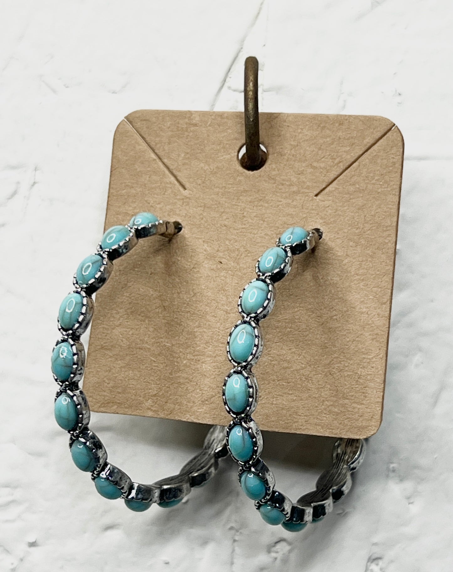 Turquoise Cuff Hoop Earrings